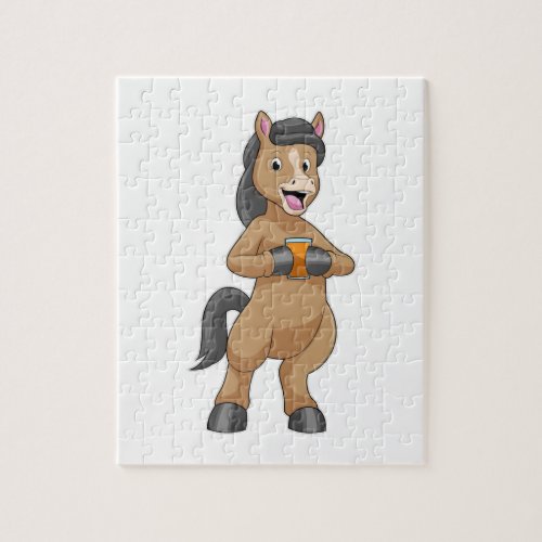 Horse with Mug of Orange juice Jigsaw Puzzle