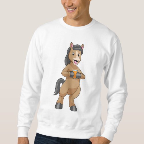 Horse with Mug of Orange juice Sweatshirt