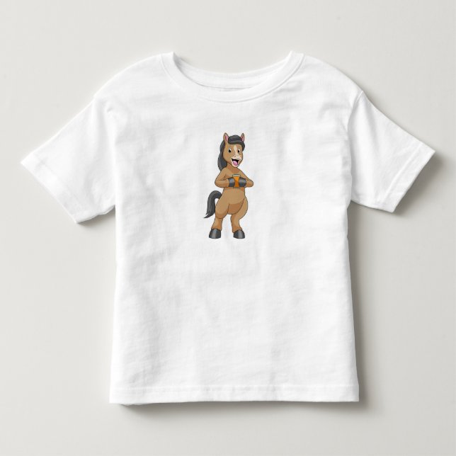 Horse with Mug of Orange juice Toddler T-shirt (Front)