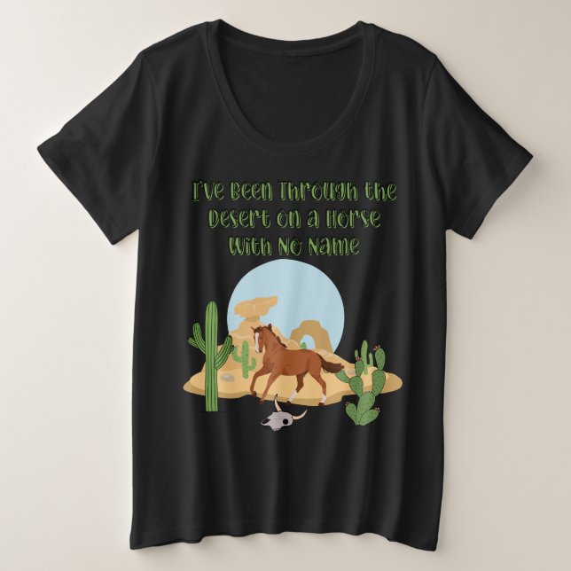 Horse With No Name Women's Dark Plus Size T-Shirt (Design Front)