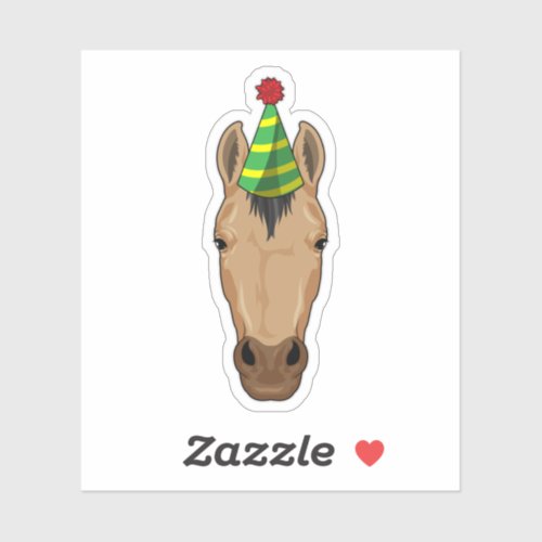 Horse with Party hat Sticker