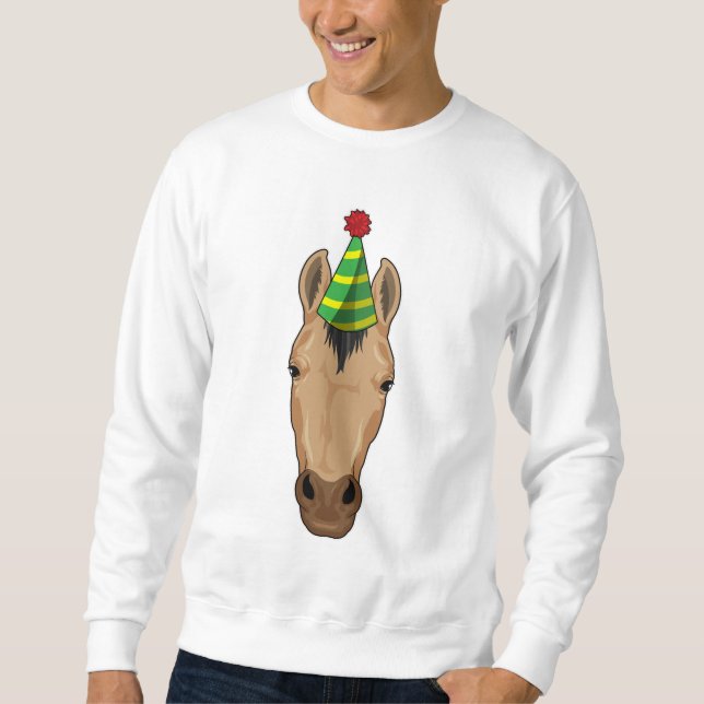 Horse with Party hat Sweatshirt (Front)