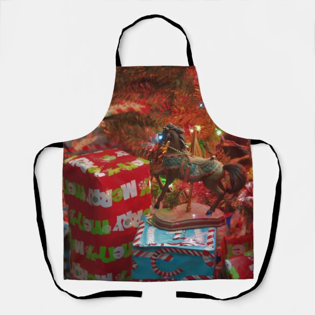 Horse with Presents  Melamine Plate Apron (Front)