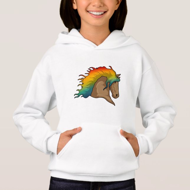 Horse with Rainbow Hairs Hoodie (Front)