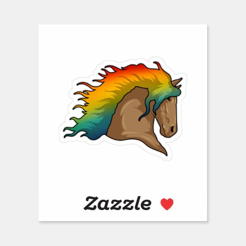 Horse with Rainbow Hairs Sticker
