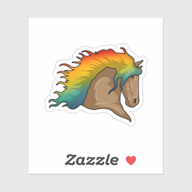 Horse with Rainbow Hairs Sticker (Sheet)