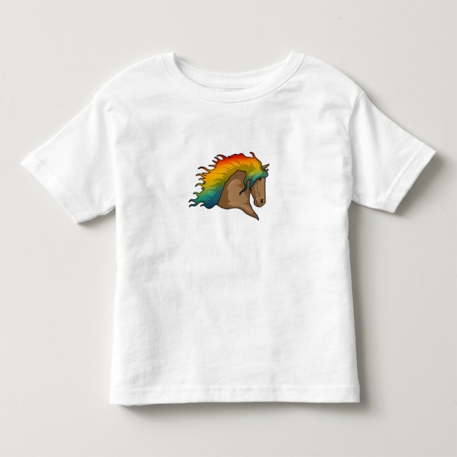 Horse with Rainbow Hairs Toddler T-shirt (Front)