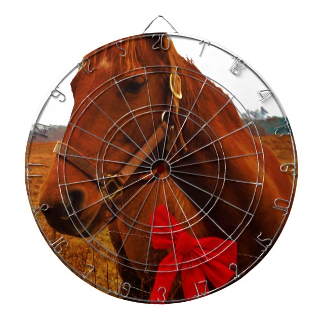 Horse with Red Bow Dart Board (Front)