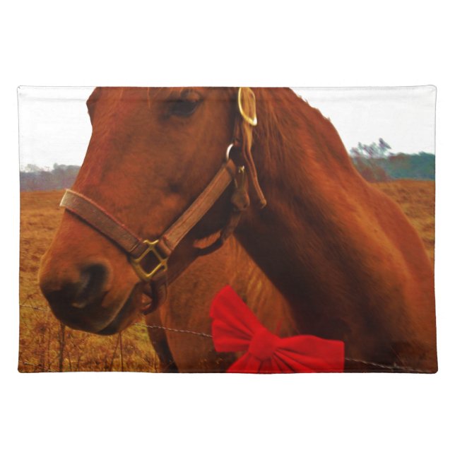 Horse with Red Bow Placemat (Front)