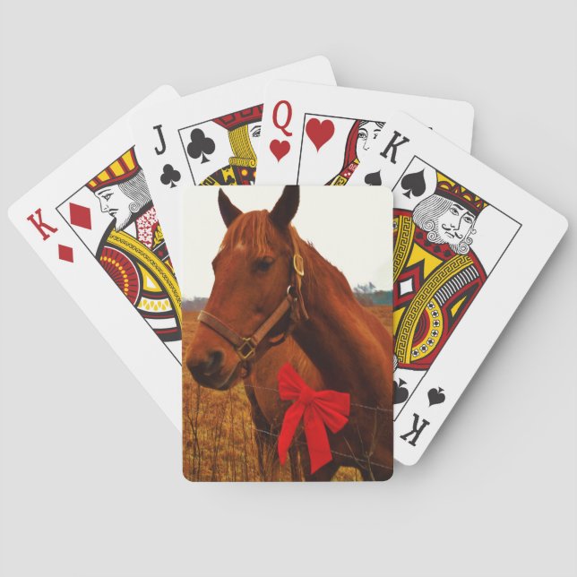 Horse with Red Bow Poker Cards (Back)