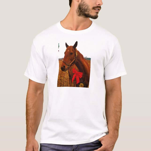 Horse with Red Bow T-Shirt (Front)