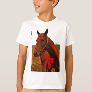 Horse with Red Bow T-Shirt