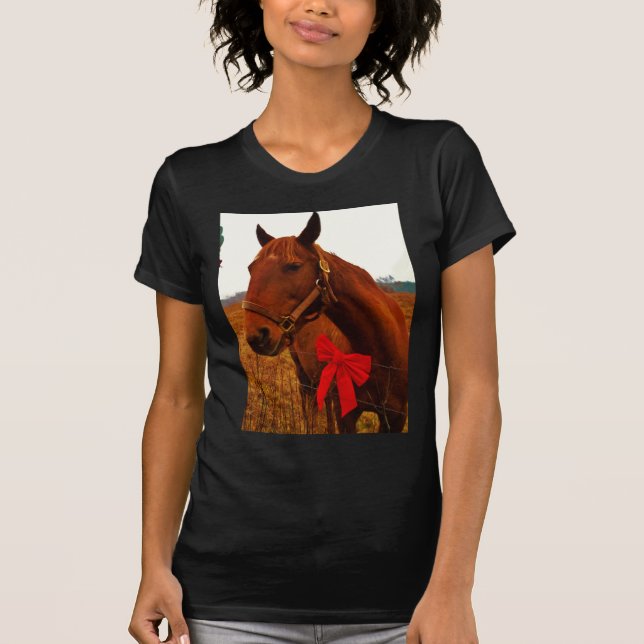 Horse with Red Bow T-Shirt (Front)