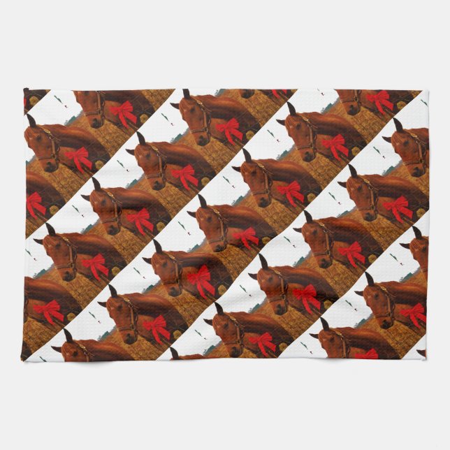 Horse with Red Bow Towel (Horizontal)