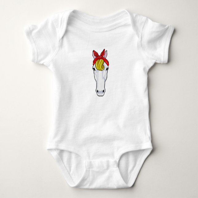 Horse with Ribbon Baby Bodysuit (Front)