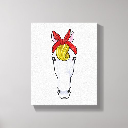 Horse with Ribbon Canvas Print