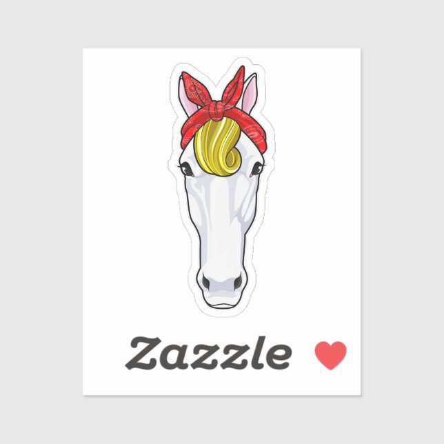 Horse with Ribbon Sticker (Sheet)