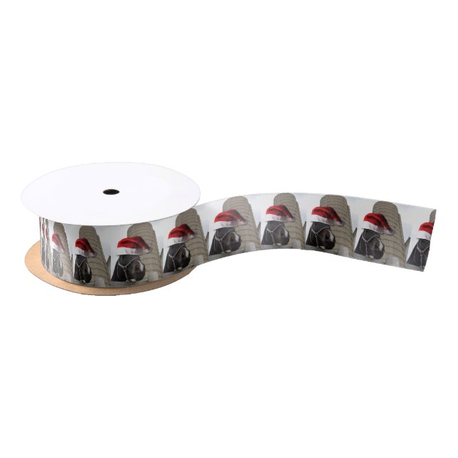 Horse with Santa Hat Satin Ribbon (Spool)