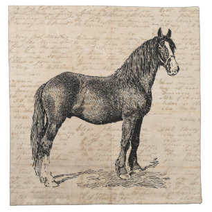 Horse with Script Paper Cloth Napkin