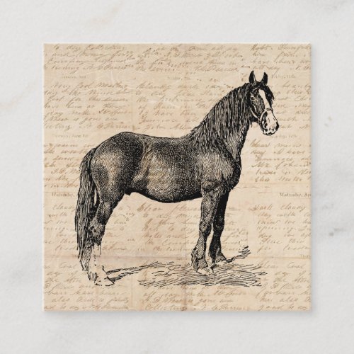 Horse with Script Paper Enclosure Card