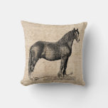 Horse With Script Paper Throw Pillow at Zazzle
