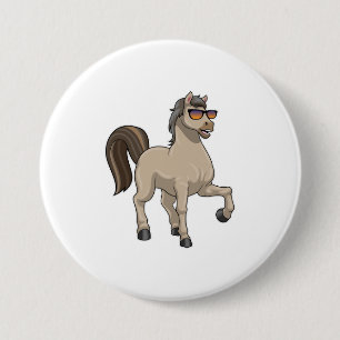 Horse with Sunglasses Button