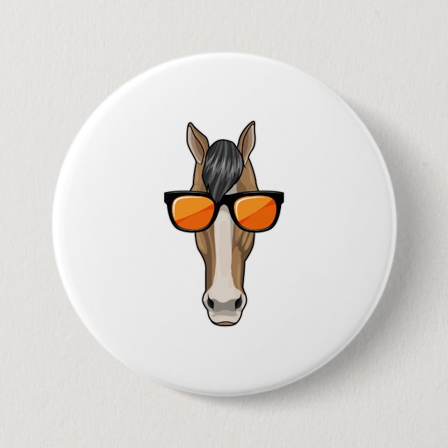 Horse with Sunglasses Button (Front)