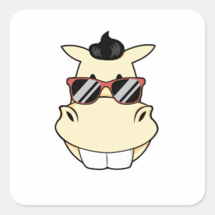 Horse with Sunglasses Square Sticker