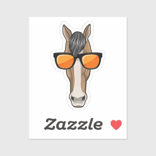 Horse with Sunglasses Sticker (Sheet)