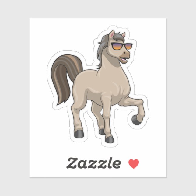 Horse with Sunglasses Sticker (Sheet)