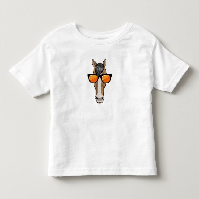 Horse with Sunglasses Toddler T-shirt (Front)