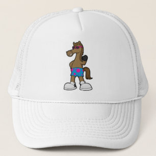 Horse with Sunglasses Trucker Hat
