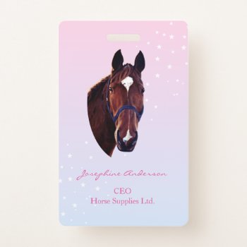 Horse With White Star  Badge by GillianOwenHorses at Zazzle