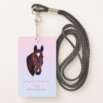 Horse With White Star Badge by GillianOwenHorses at Zazzle
