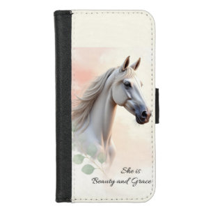 Horse Woman She is Beauty and Grace Water iPhone 8/7 Wallet Case