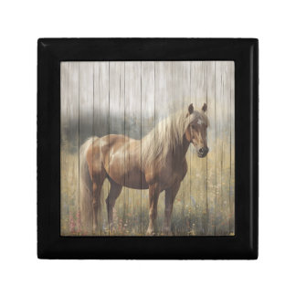 Horse Wood panels look Farmhouse style Gift Box