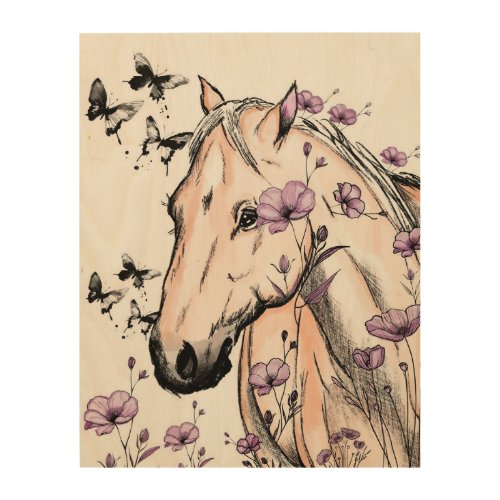Horse Wood stamp Wall Art