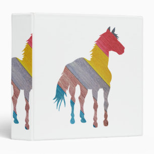 Horse wood texture color 3 ring binder