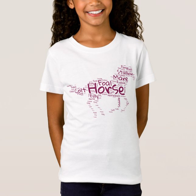 Horse Word Cloud Girls Shirt – Inspirational Horse (Front)