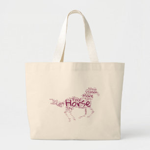 Horse Word Cloud Tote Bag – Horse Lover Gift