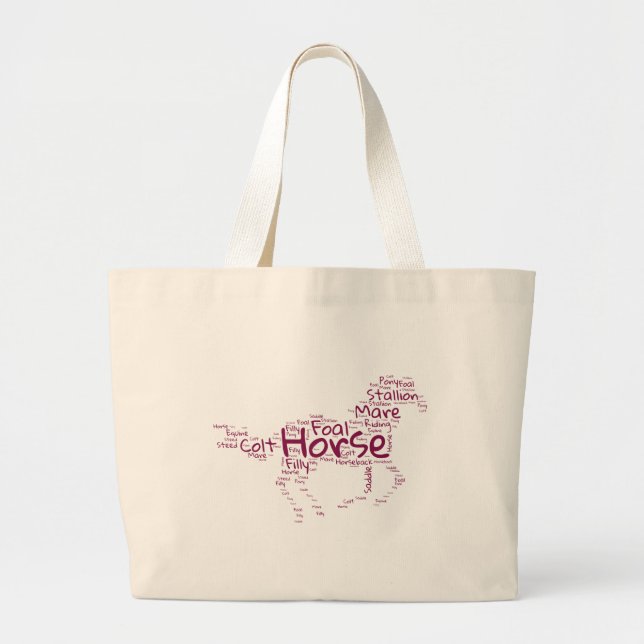 Horse Word Cloud Tote Bag – Horse Lover Gift (Front)