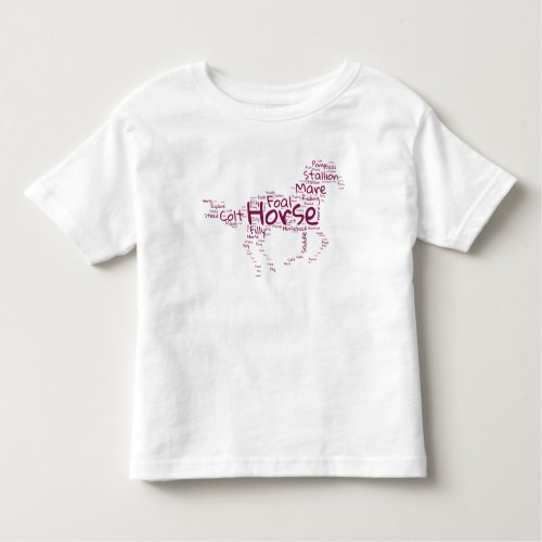 Horse Word Cloud Unique Design in Maroon Toddler T_shirt