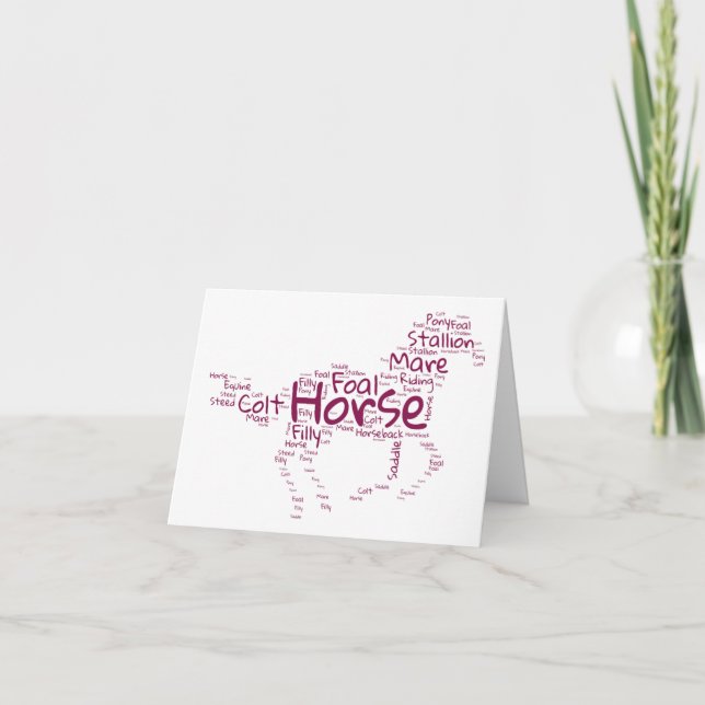 Horse Word Cloud Unique Design PERSONALIZED Card (Front)