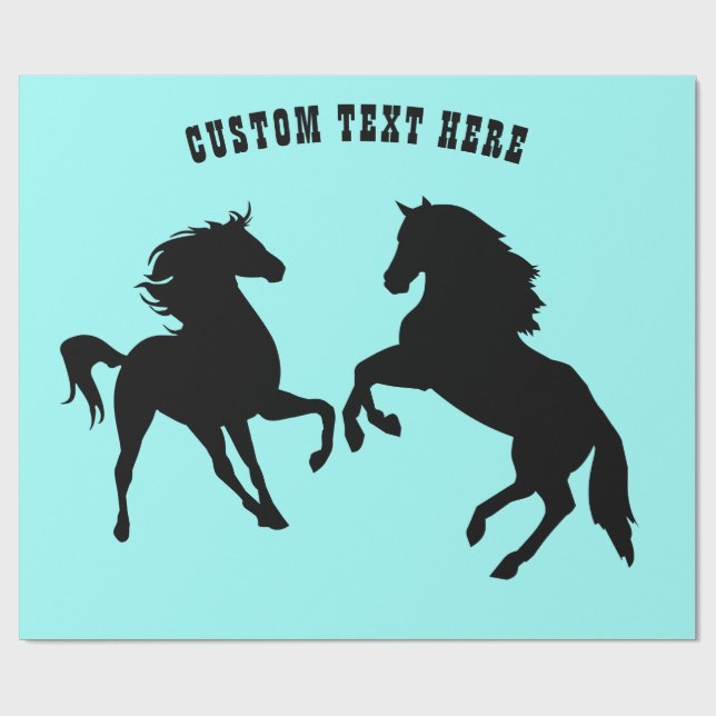 Horse Wrapping Paper Personalized Text (Flat)