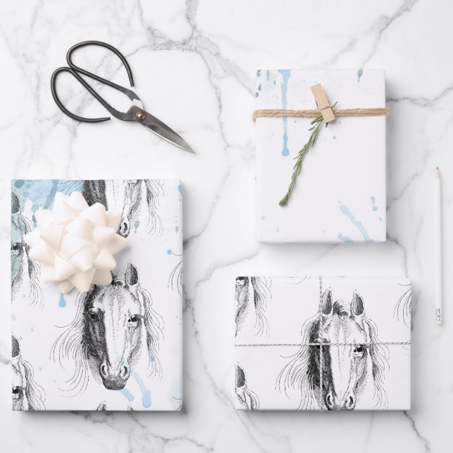 Horse Wrapping Paper Sheets (Front)