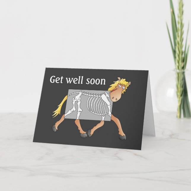 Horse x-ray card, get well soon card (Front)