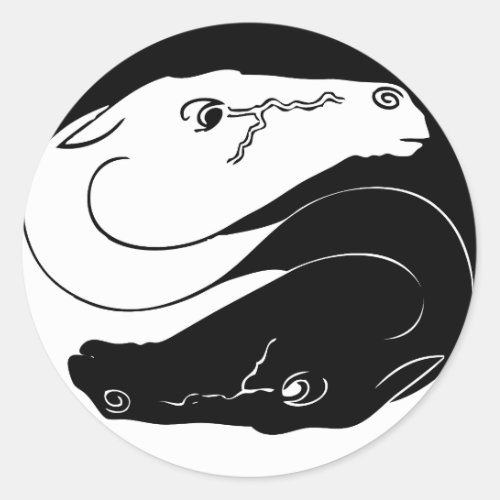 horse yin yang classic round sticker