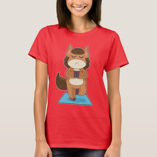 Horse Yoga Fitness Meditation T-Shirt (Front)