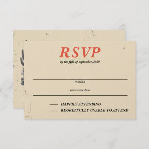 Horseback Canyon Couple RSVP Card