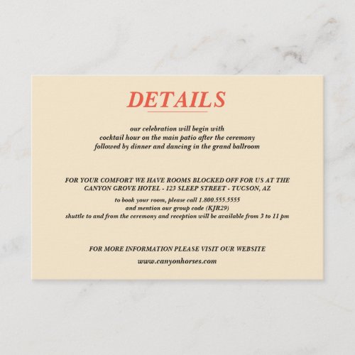 Horseback Canyon Couple Wedding Enclosure Card